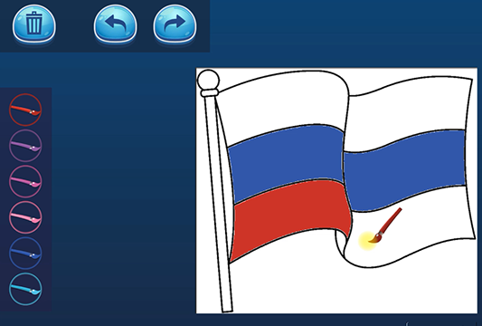 Раскрась российский флаг