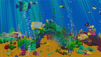 Интерактивный аквариум на полу 