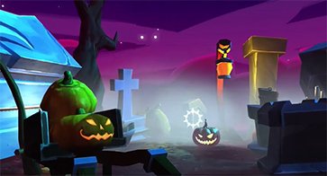 Хеллоуин на интерактивной стене