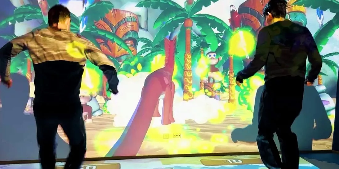 Видео, как работает атракцион Перепрыгни